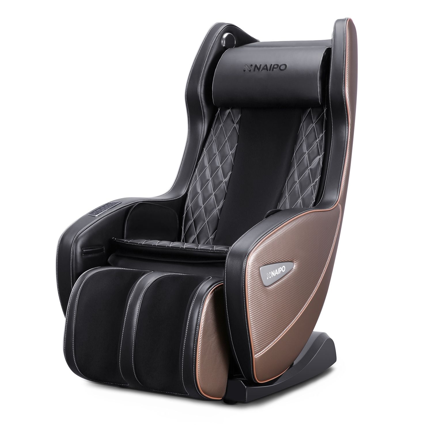 NAIPO Shiatsu Massagesessel Bluetooth 3D Surround Sound Musik Braun-Schwarz