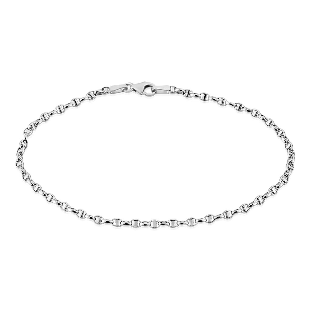 Bracelet Carlo Maille Marine Ronde Or Blanc