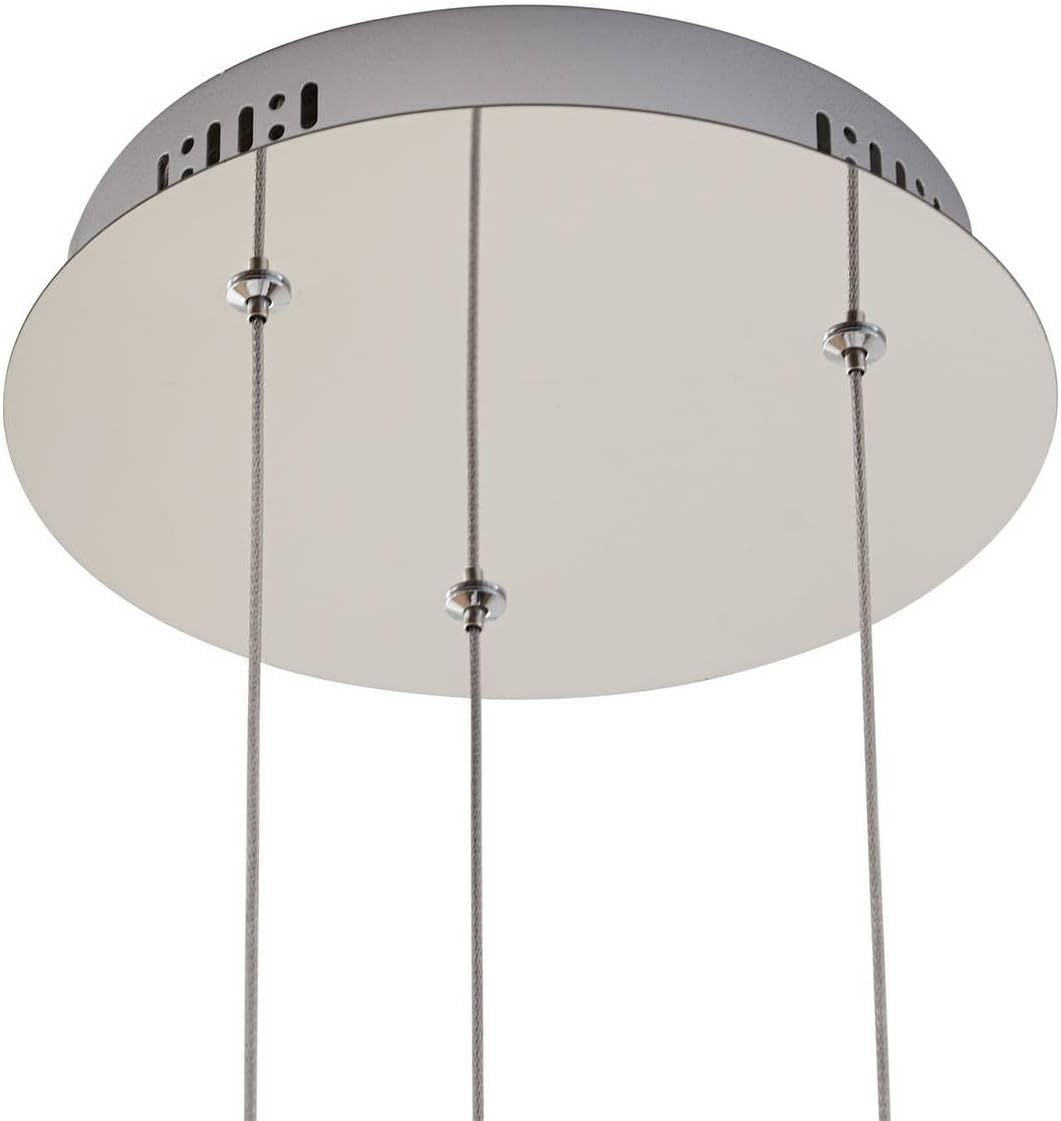 Lucande LED Esstisch Pendelleuchte Glas chrom, Hängeleuchte Esszimmer 15W Hängelampe Wohnzimmer Schlafzimmer Esszimmerlampe Pendellampe