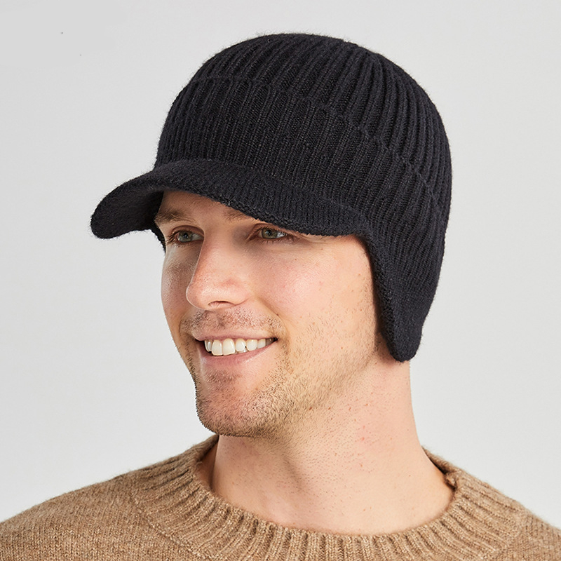 Unisex Basecap Strickmütze Winter Mütze (One Size) - Schwarz