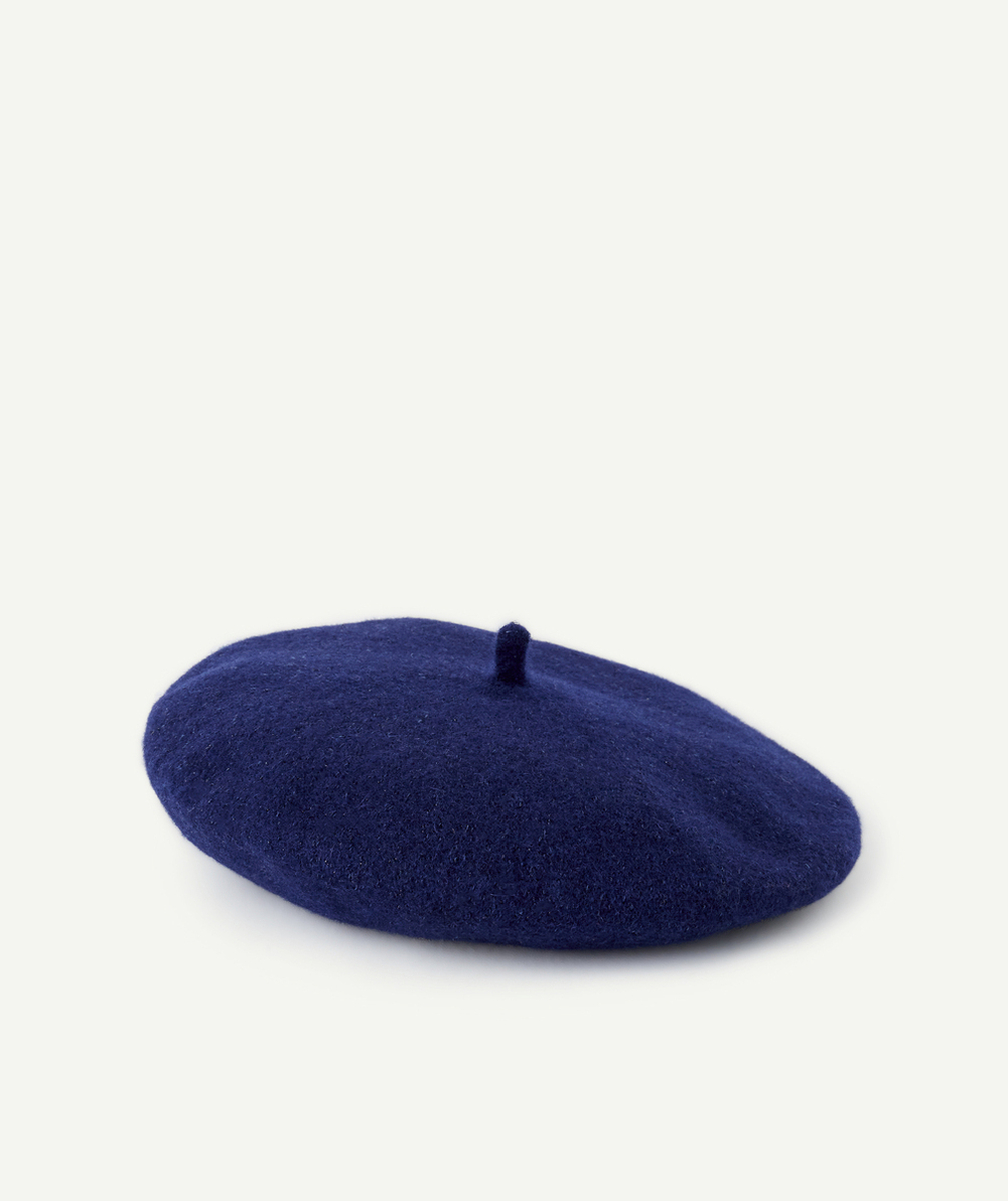 BÉRET FILLE CONTENANT DE LA LAINE BLEU MARINE