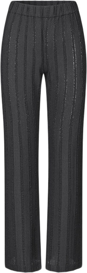Stine Goya Elasticated Straight Long Pants, 2247 Patchwork Jersey Black / white