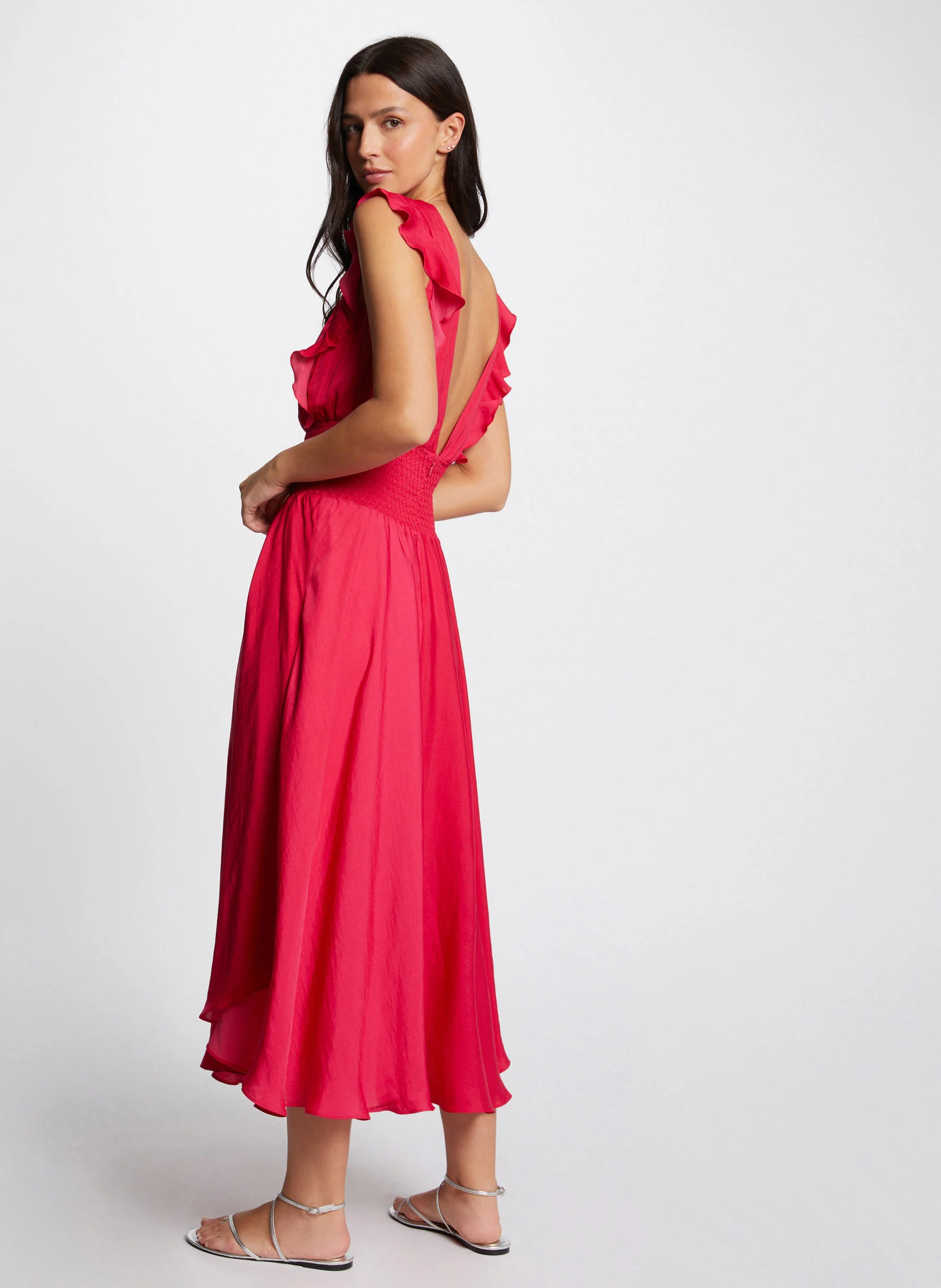 RWENDY.N - Robe longue taille smockée| Rose