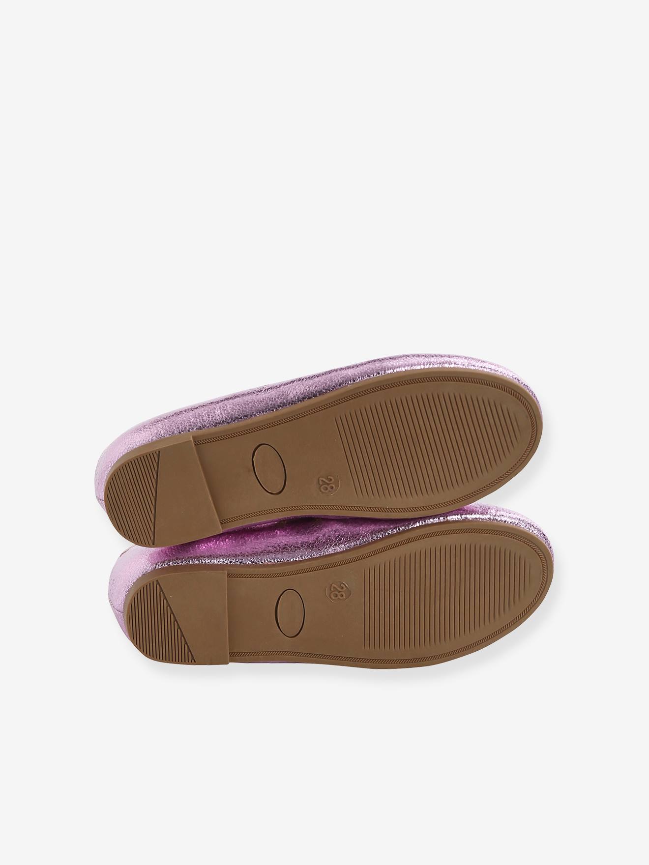Sapatilhas de ballet iridescentes para meninas, douradas