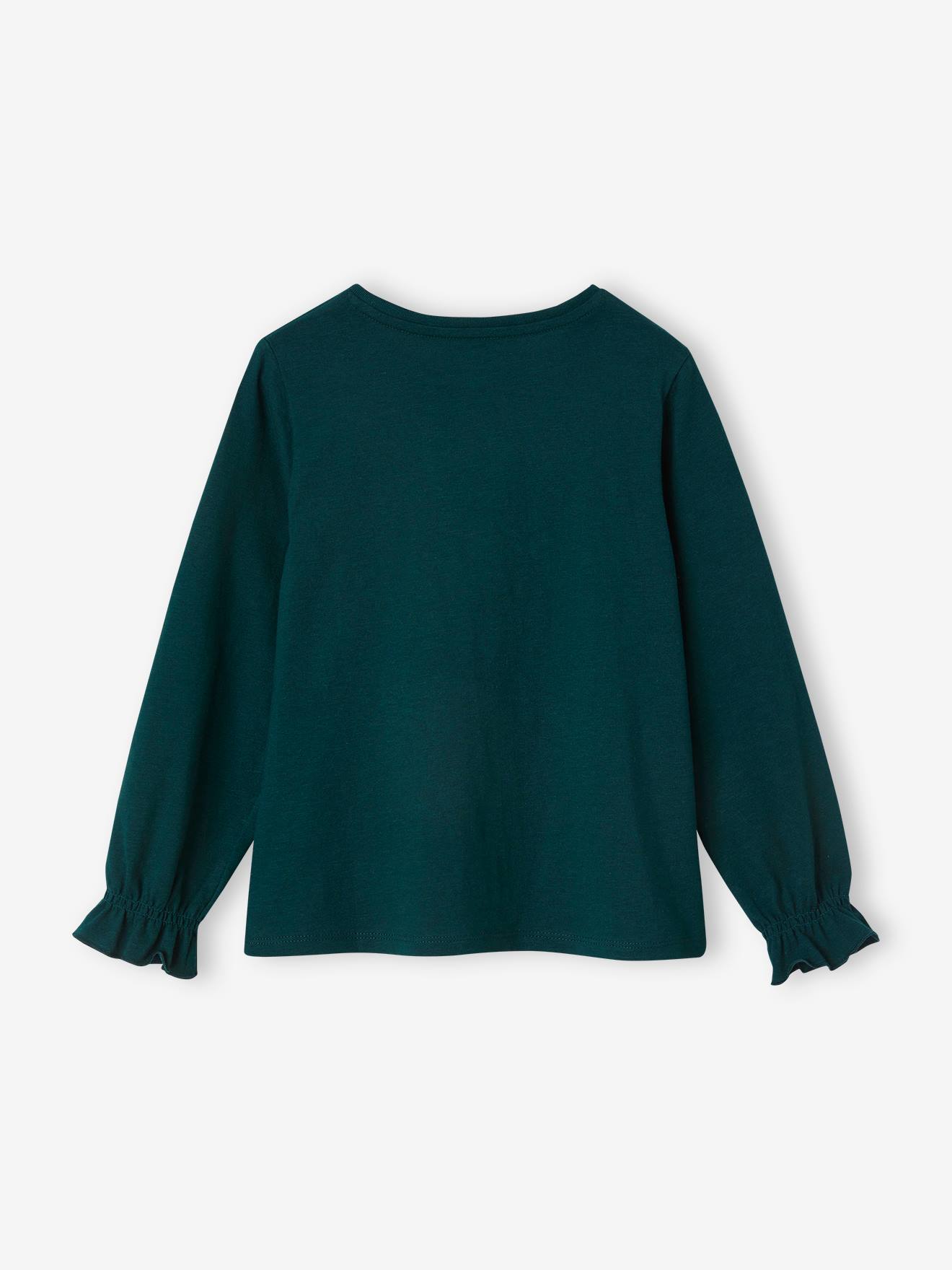 Camiseta romântica com estampa de fantasia para meninas, azul petróleo