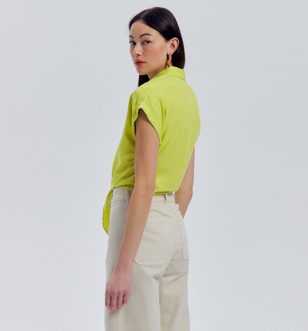 Chemise à nouer Femme - Vert fluo