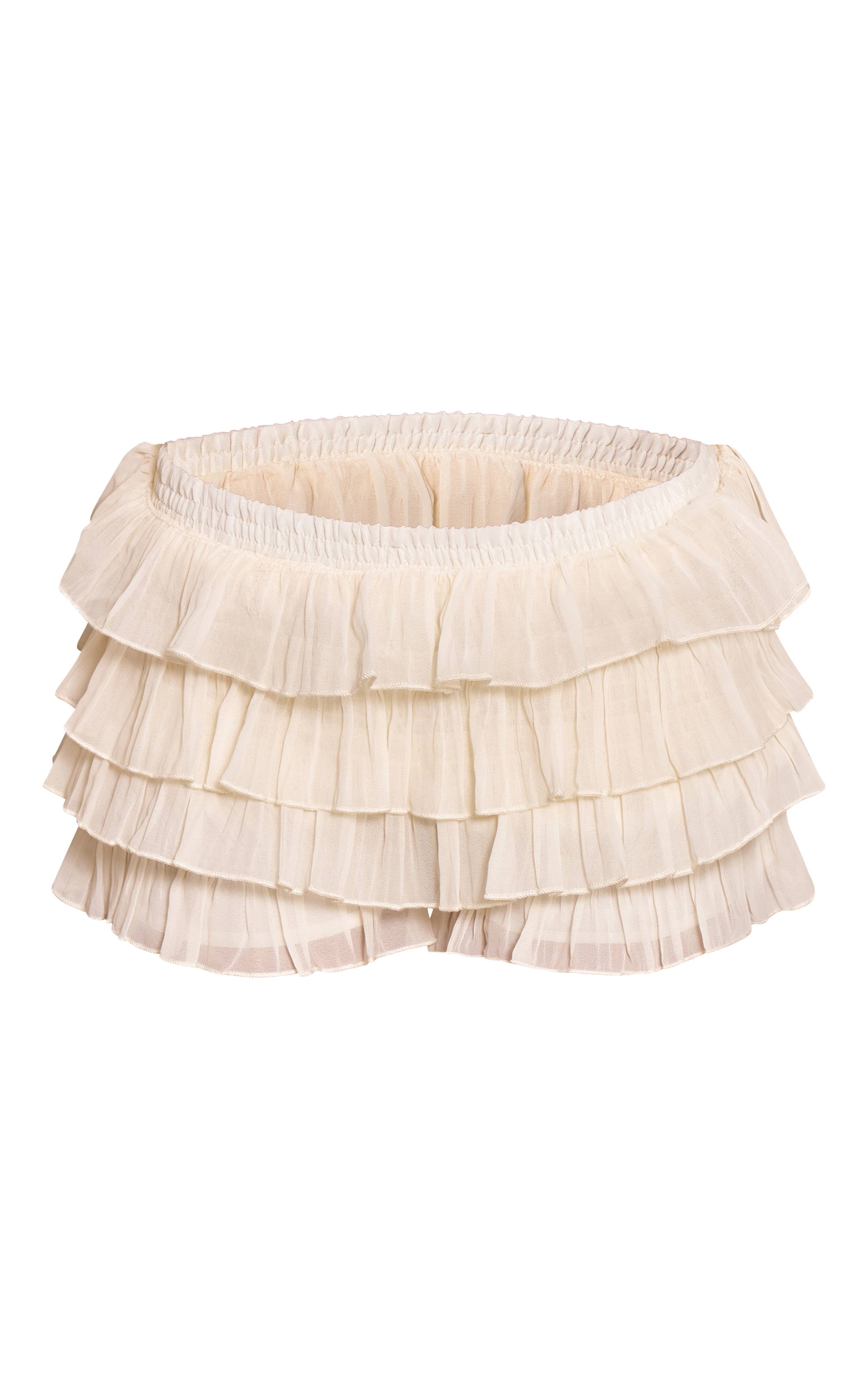 Crème Short Bloomer Taille Basse Froncé Texturé