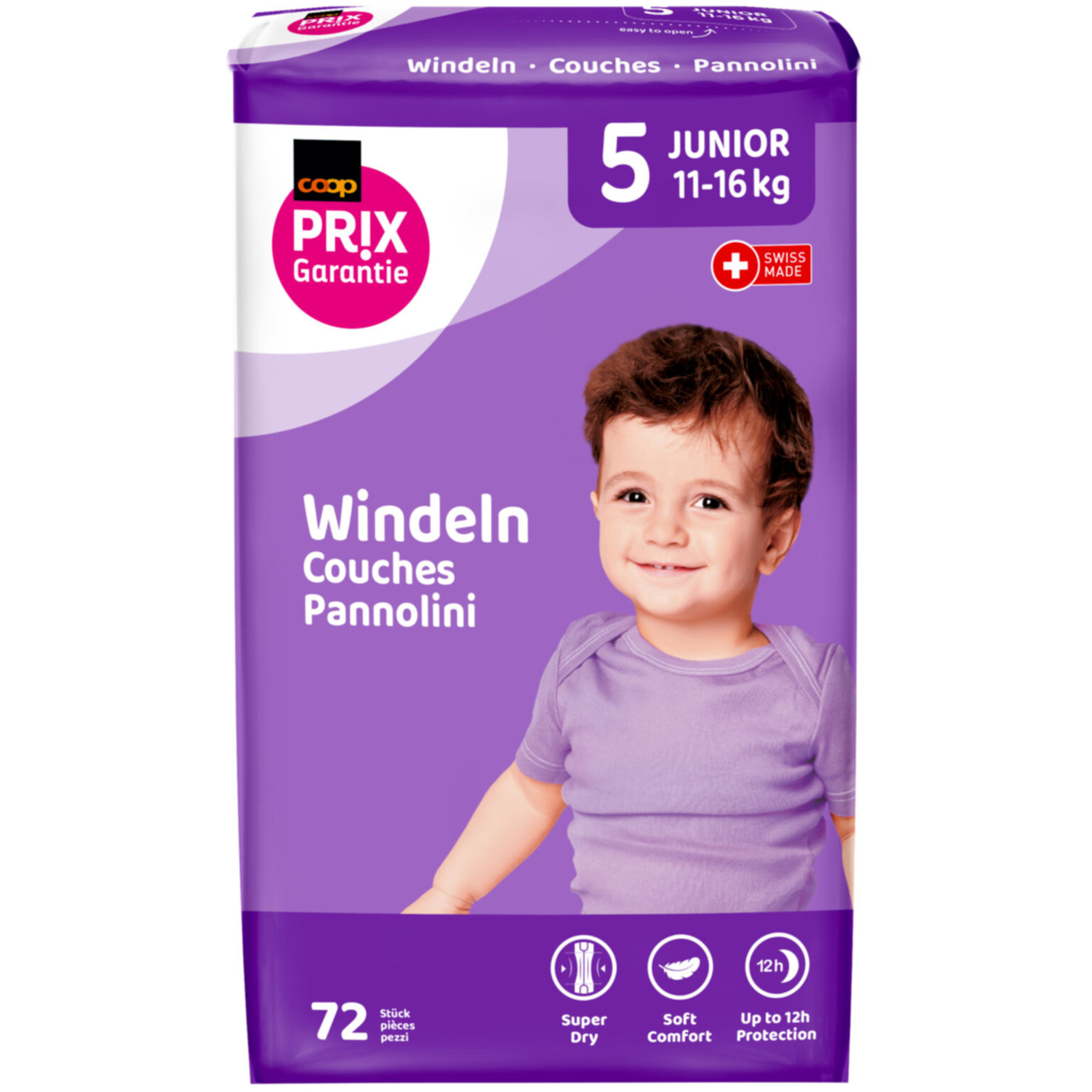 Prix Garantie Baby Windeln Junior Grösse 5, 11-16kg, 72 Stück