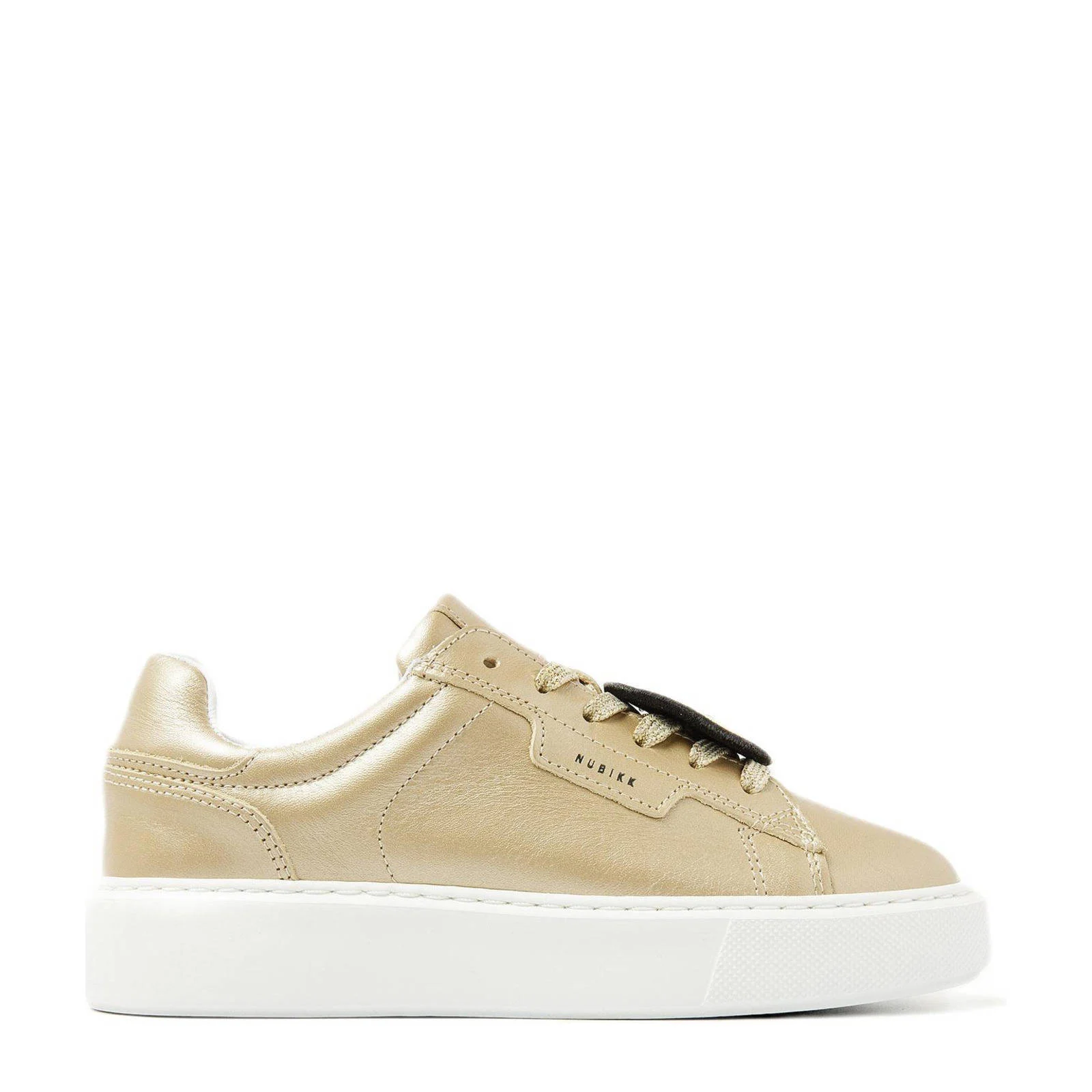 Nubikk leren sneakers goud metallic