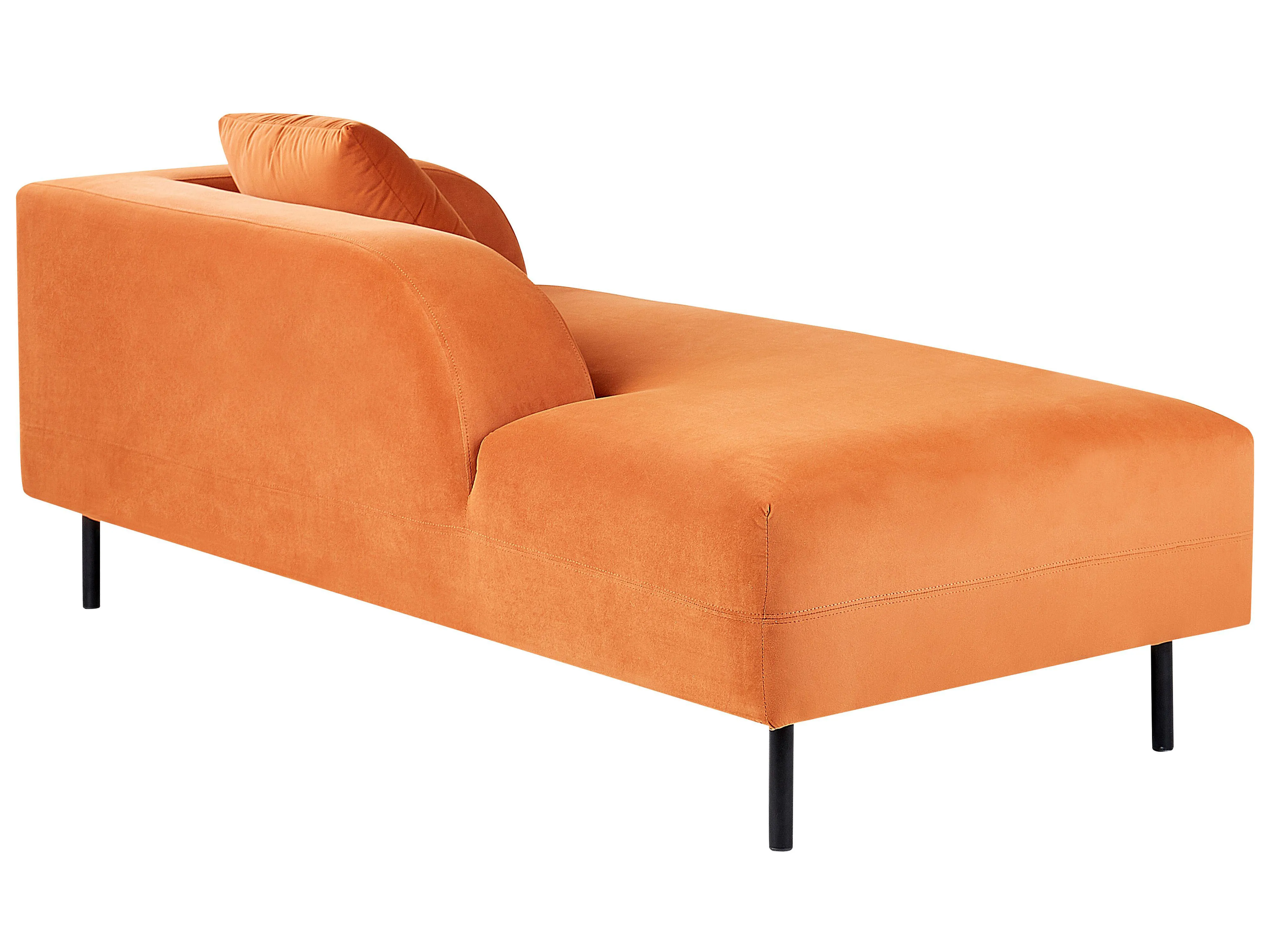 Rechtszijdige chaise longue LE CRAU Fluweel Oranje