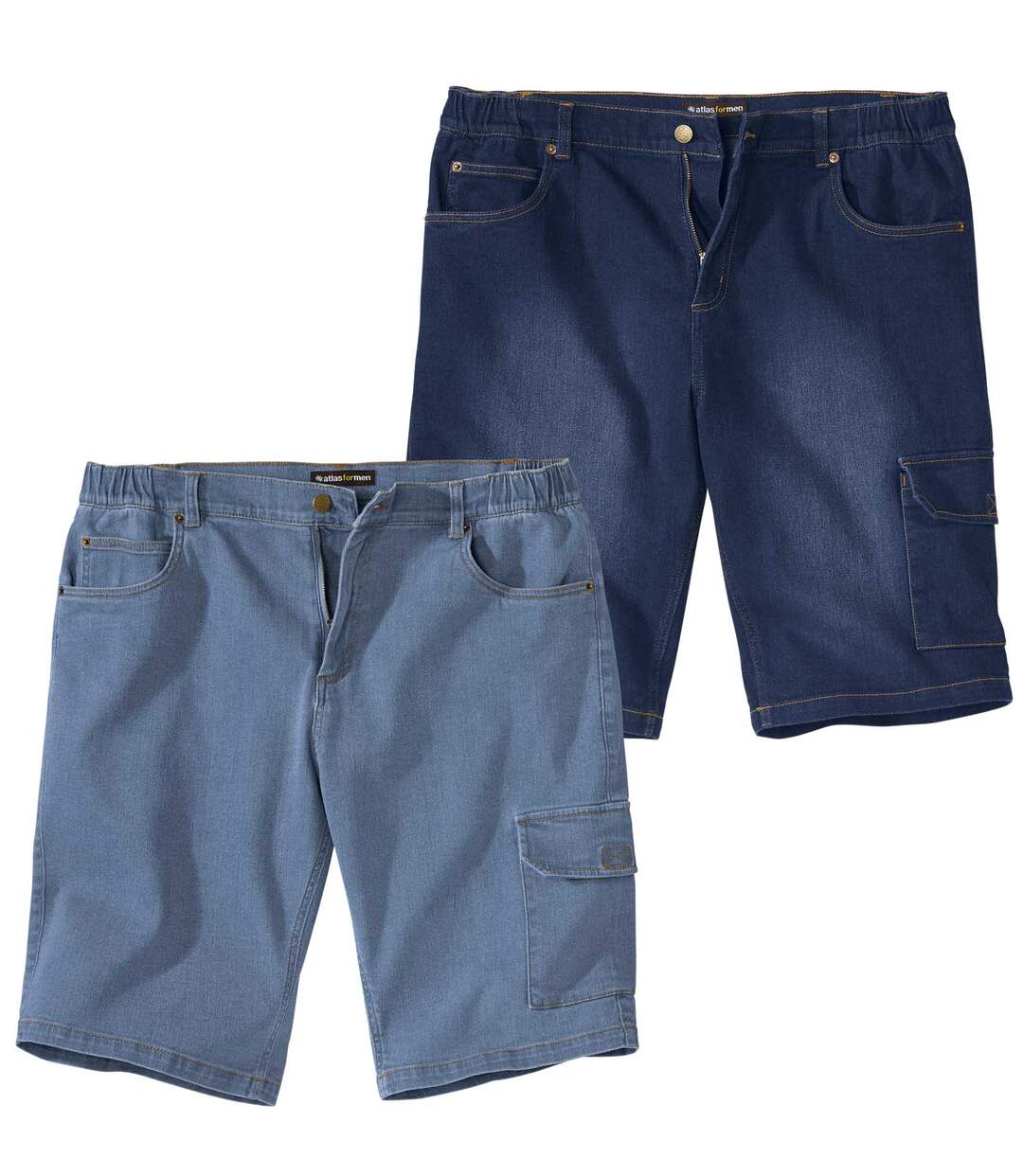 Lot de 2 Bermudas Cargo en Jean Stretch