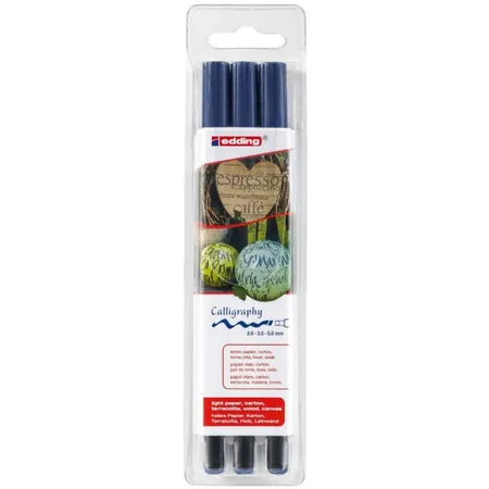 edding 1255 Calligraphy pen, stahlblau, 3er Set