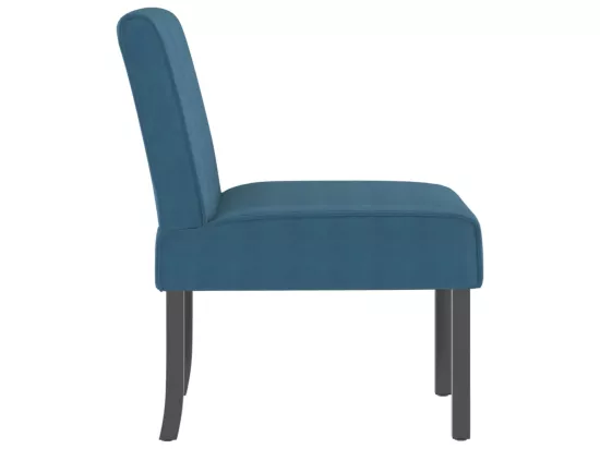 Fauteuil sans accoudoirs bleu velours