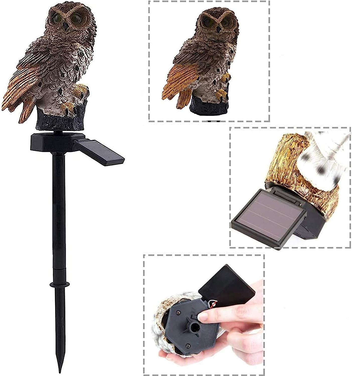 Solar Eule LED Lampe Outdoor Deko Halloween Gartenleuchte - Warmweiss