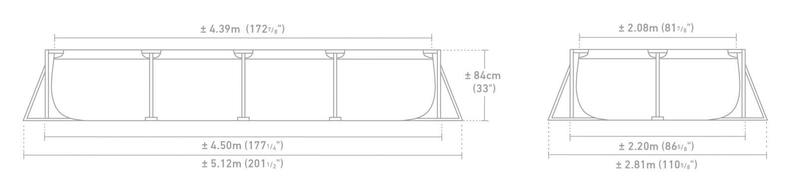 Intex Frame Pool - Zwembaden - Blauw - 84x220x450 cm