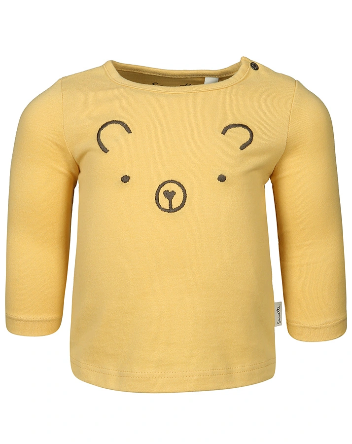 Langarmshirt LITTLE BEAR FACE in dusty yellow