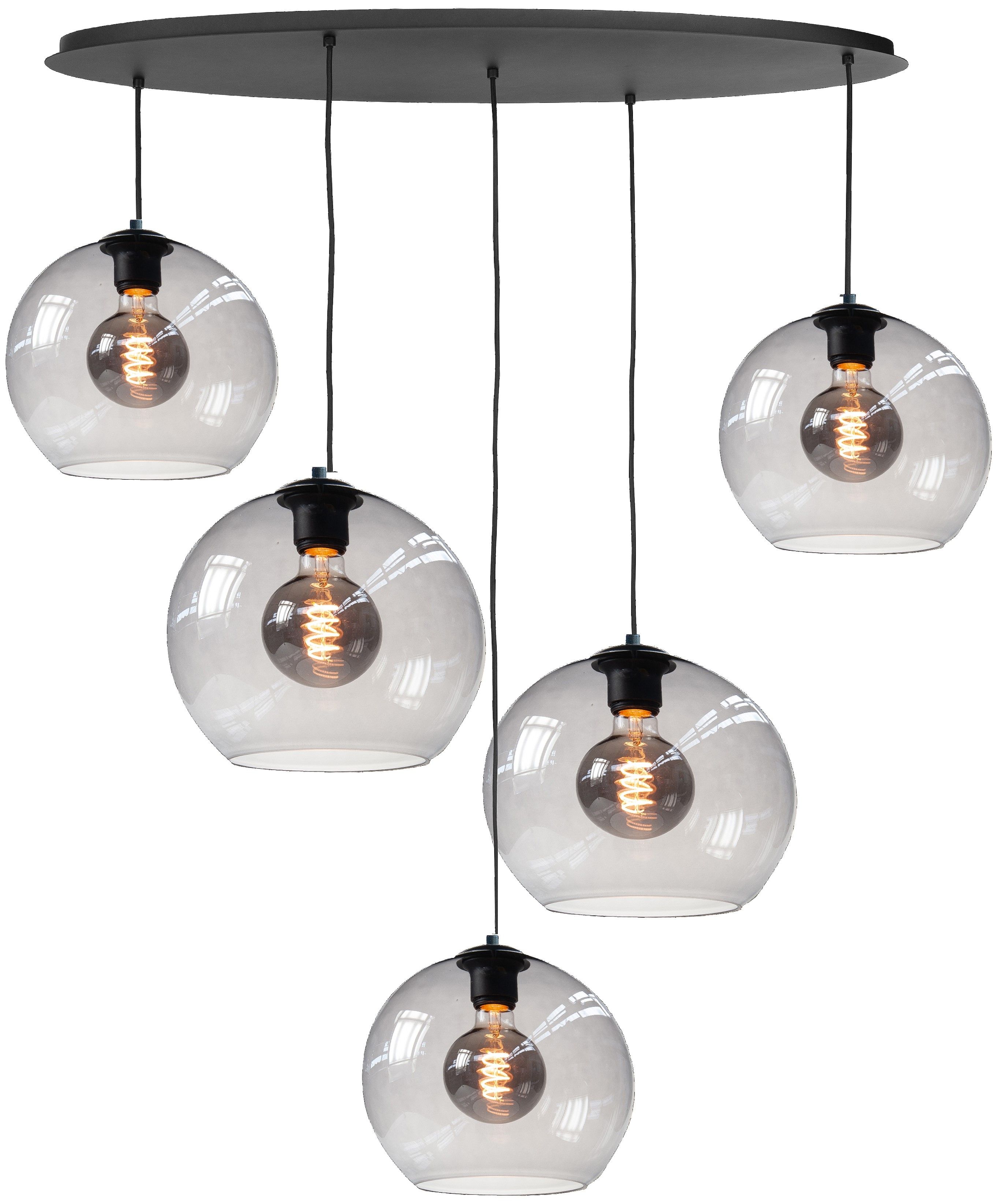 Hanglamp Zwart Rookglas Fantasy B100 x D35 cm