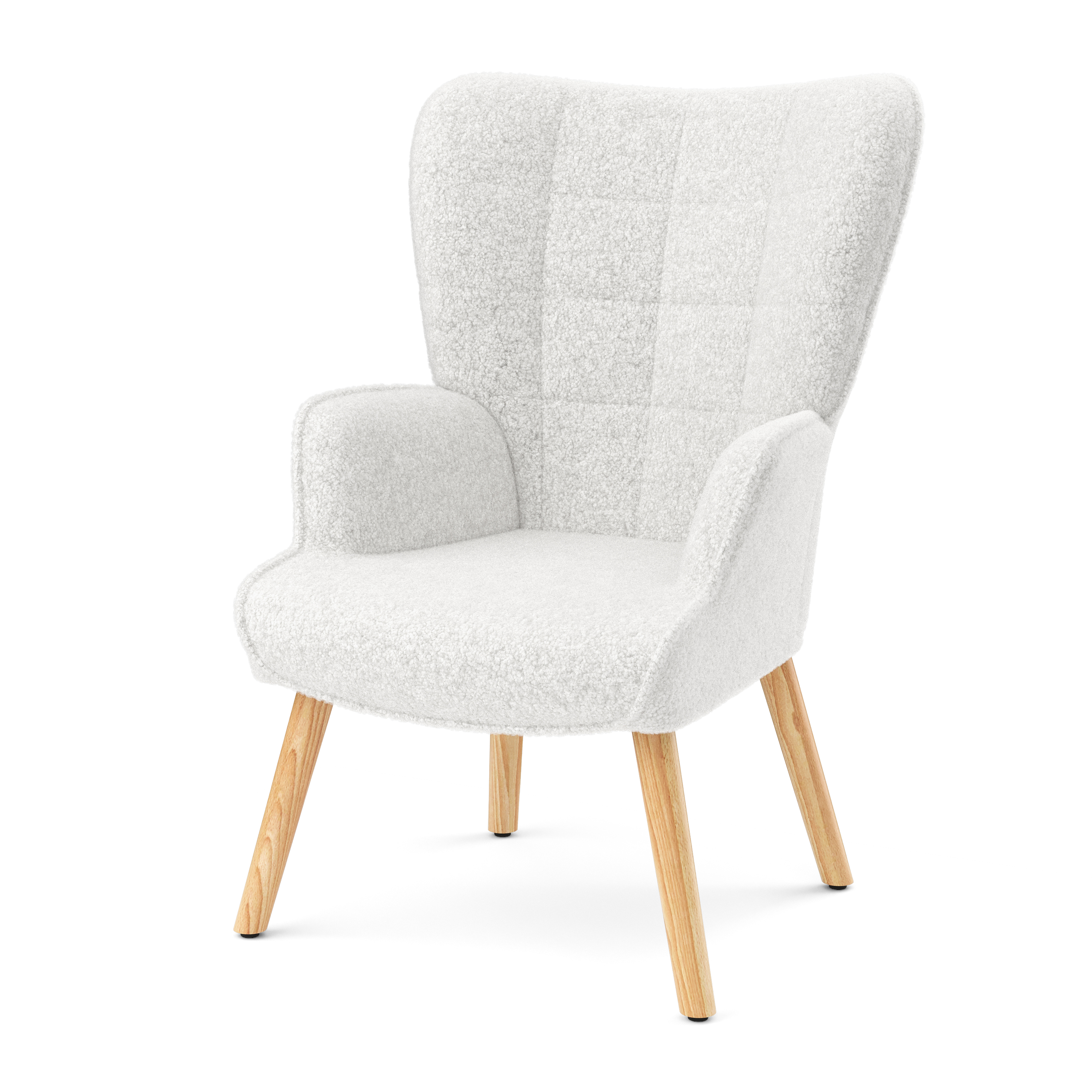 Sessel mit Hocker TEDDY weiss