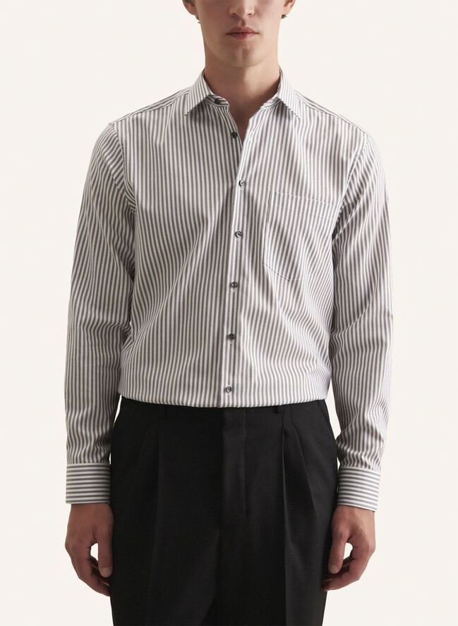 Seidensticker Business Shirt Regular Long sleeve Kent-Collar Stripes Grey