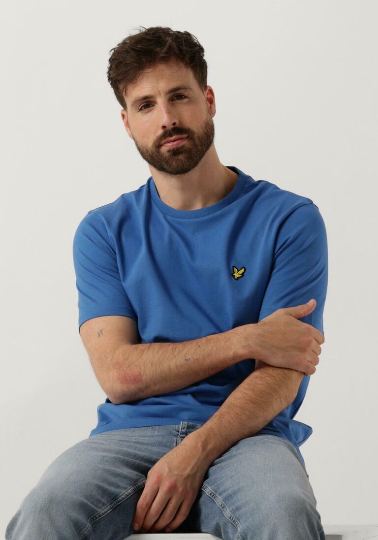 LYLE & SCOTT blauwe lyle & scott t-shirt plain t-shirt