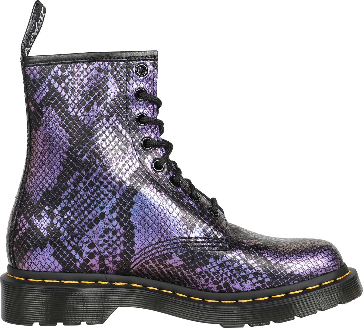 1460 - Black Blue Viper Croc Emboss | Dr. Martens Bottes