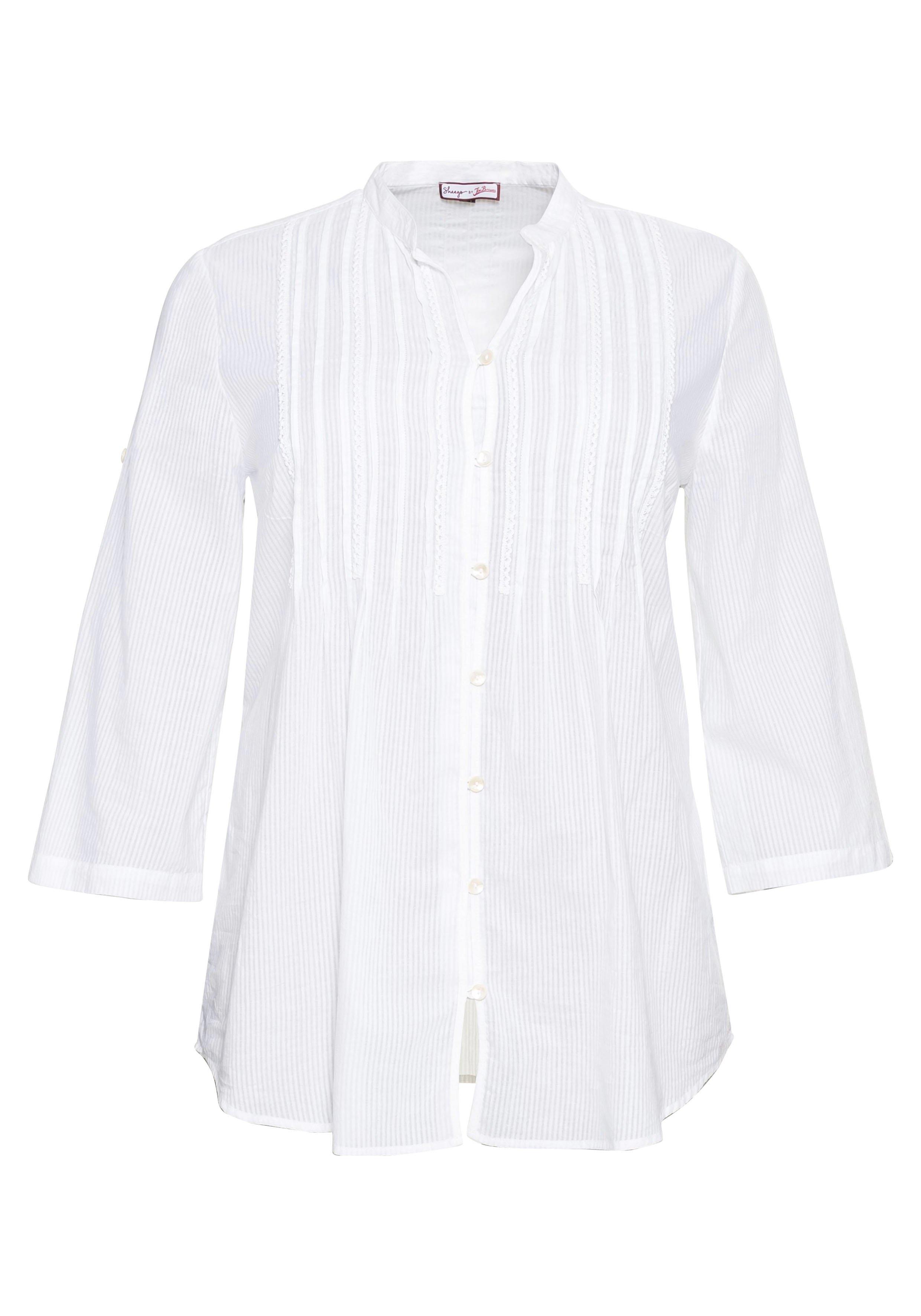 Longbluse mit eingewebten Streifen