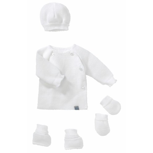 Lot maternité maille blanc naissance - BEBE9 CREATION