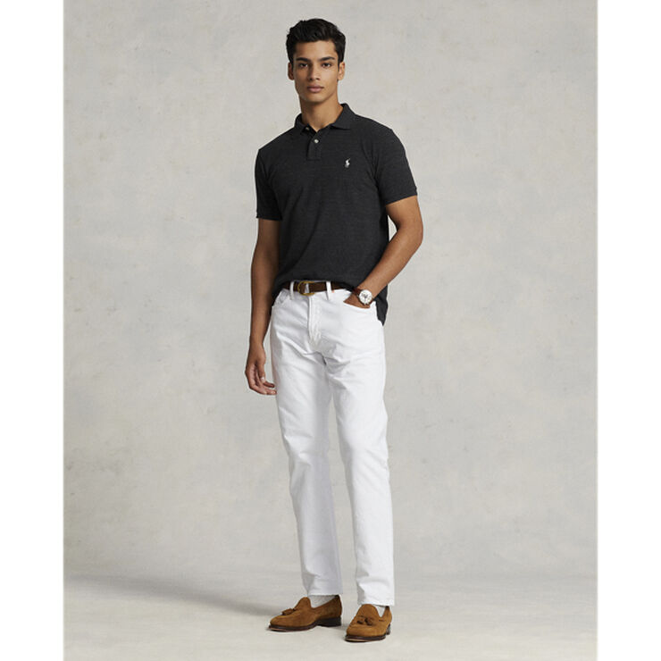 Polo Ralph Lauren Custom Slim Fit Mesh Polo Sort/hvid