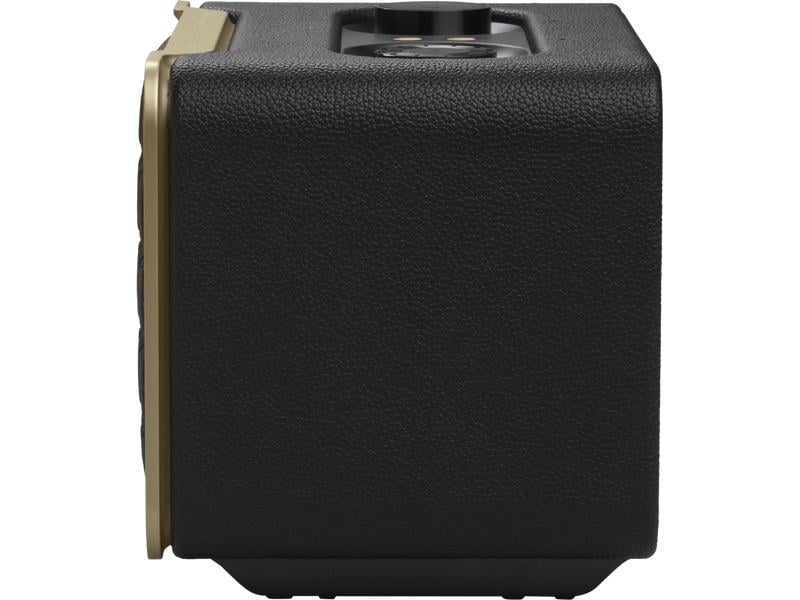 JBL Bluetooth Speaker Authentics 200 Schwarz Smart-Home-Lautsprecher mit WLAN, Bluetooth und Sprachassistent im Retro-Design