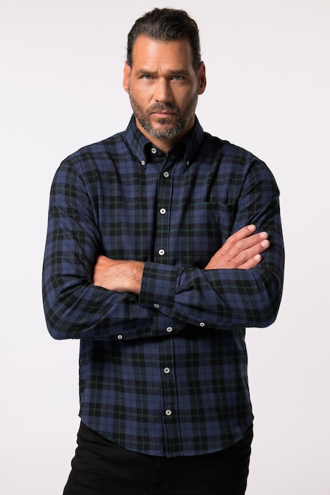 JP 1880 Karo-Flanellhemd, Buttondown-Kragen, Modern Fit, bis 8 XL