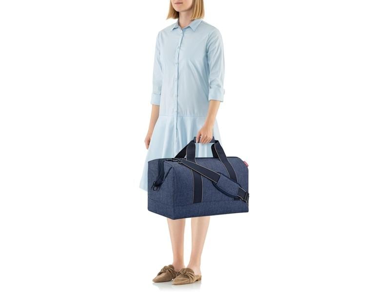 Reisenthel Umhängetasche Allrounder L Herringbone Dark Blue Tasche aus recyceltem Material