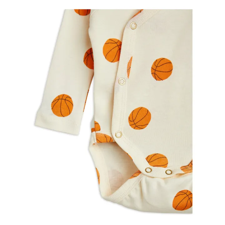 Mini Rodini Body Cache-Cœur Basketball Coton Bio | Ecru