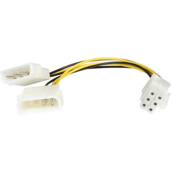 StarTech.com Câble adaptateur d'alimentation LP4 vers carte graphique PCI Express à 6 broches de 15 cm - M/M