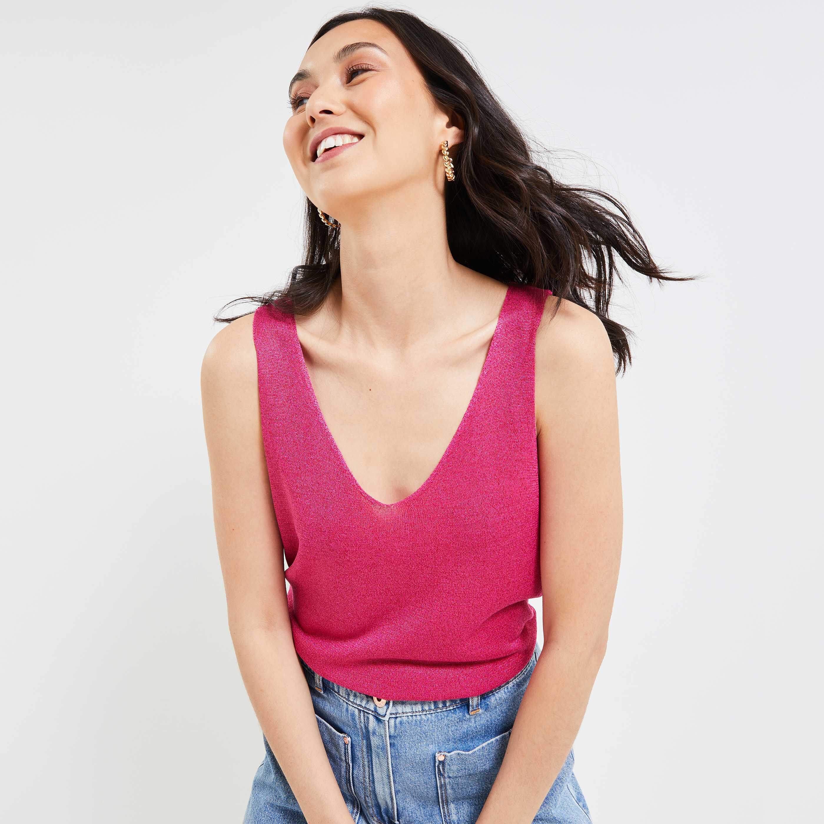 Débardeur lurex femme - ROSE
