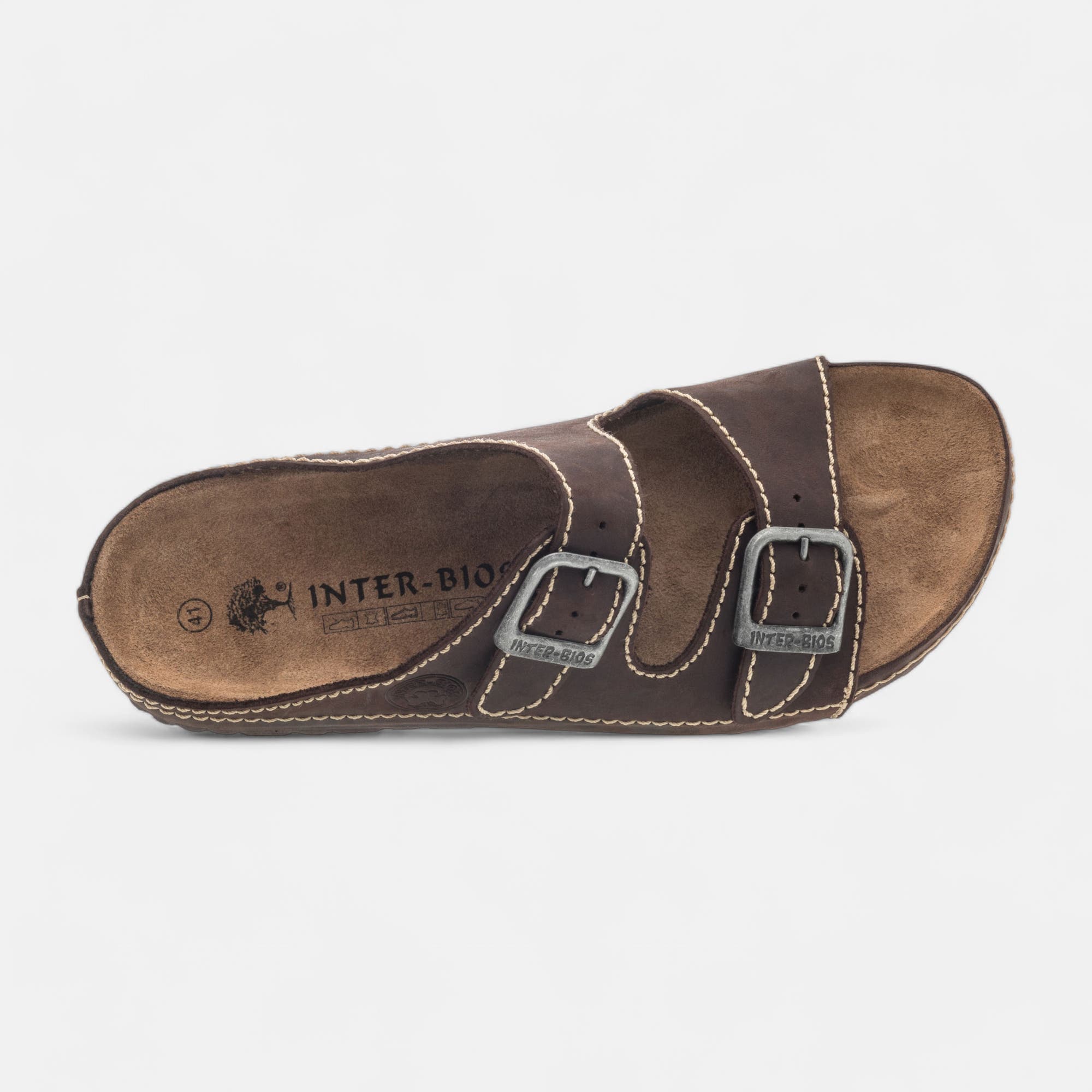 Mules semelle liège Homme en cuir marron