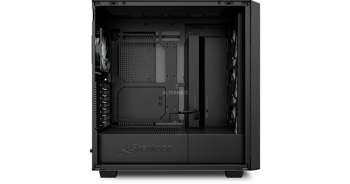 SharkoonRebel C70M RGB midi tower behuizing  (Zwart | 2x USB-A | 1x USB-C | RGB)