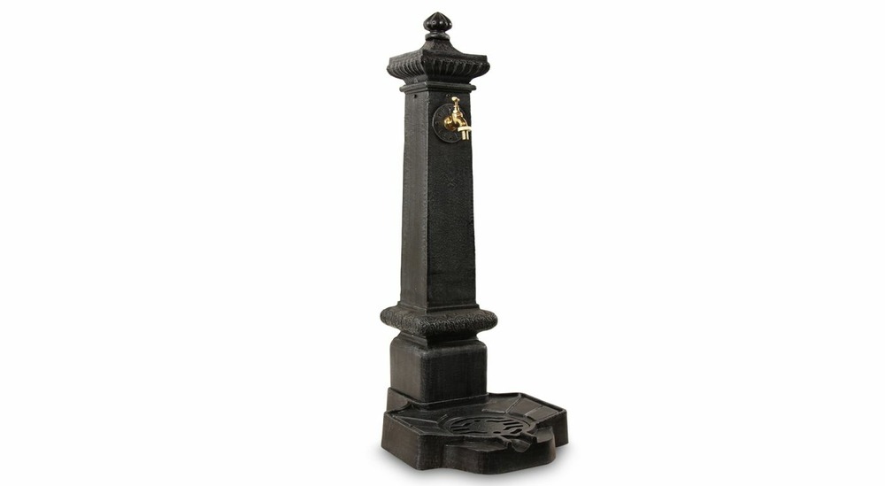 Fontaine de jardin aluminium gris 38x47x99cm