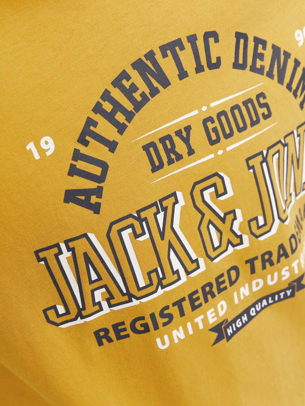 JACK & JONES T-shirt JJELOGO met logo honinggeel
