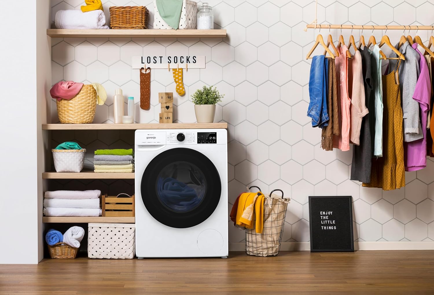 Gorenje WPNEI94DA1TS Waschmachine mit Dampffunktion/ConnectLife / 9Kg / 1400 U/min / 15 Programme/Totaler AquaStop/WaveActive Trommel/ExtraHygiene/PowerWash/Schnell Waschgang/EEK: A-10%