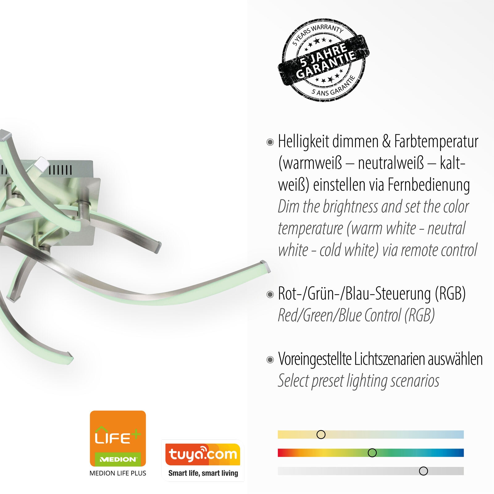 LOLA-Smart Deckenleuchte Swing Alu