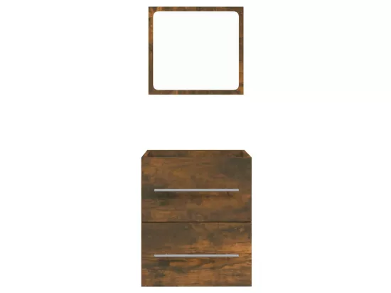 Armoire de salle de bain avec miroir Chêne fumé 41x38,5x48 cm