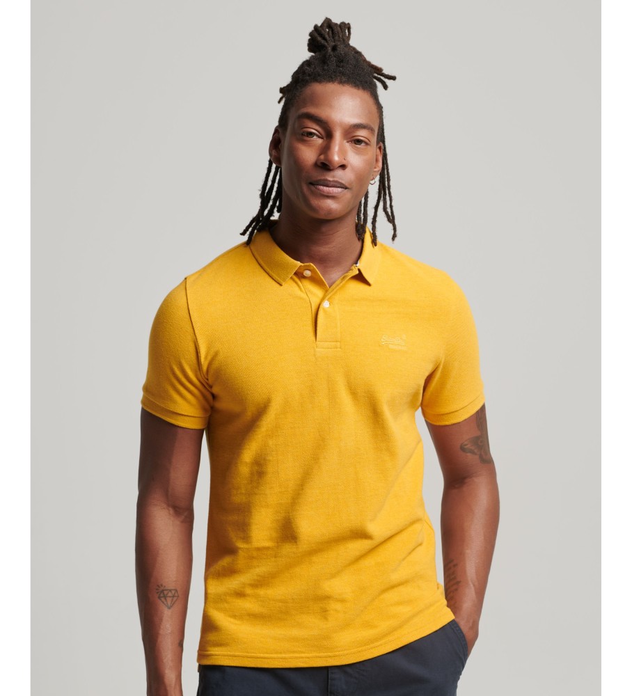 Camisa polo Superdry Classic amarela em piqué