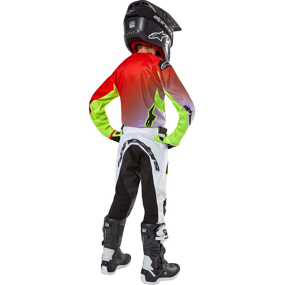 Alpinestars - Pantalon enfant Youth Racer Lucent Blanc / Noir / Jaune fluo