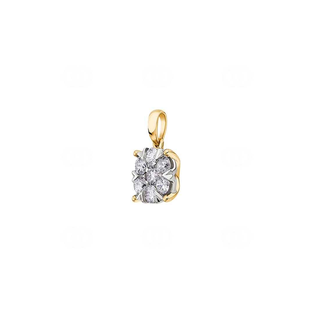 Anhänger 750/18 K Gelbgold mit Diamanten 0.50 ct H/si