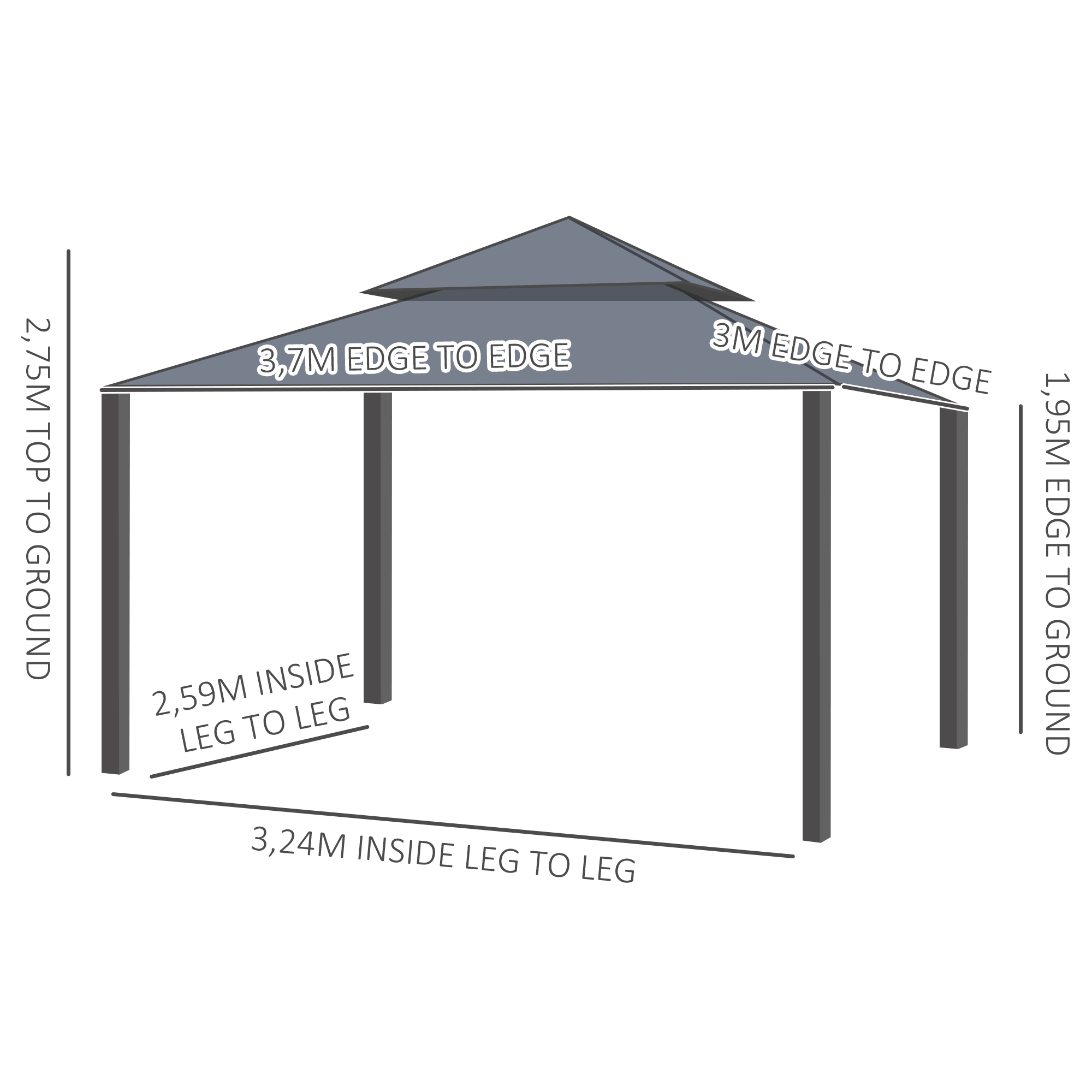 Gazebo de jardim bege Outsunny