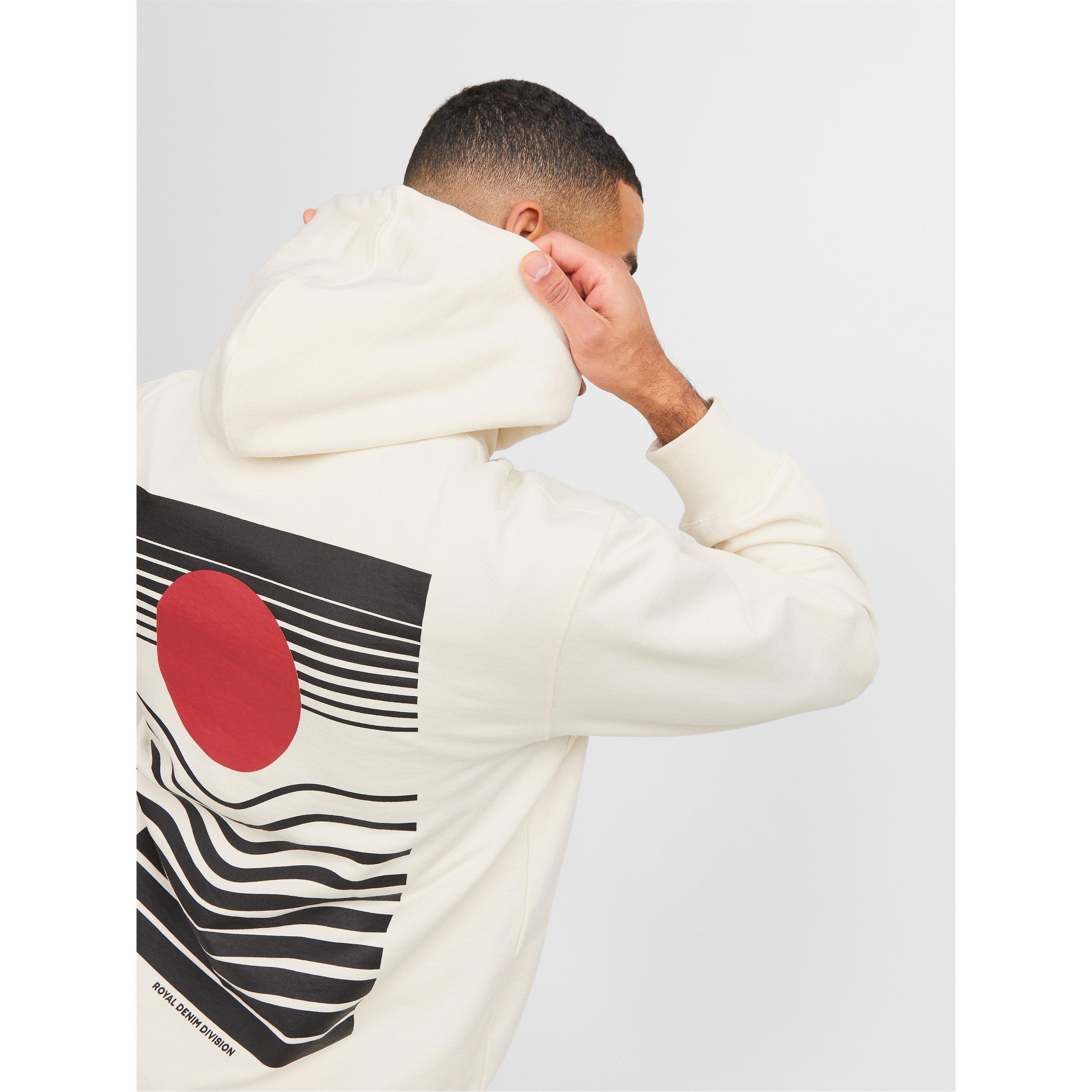Jack and Jones Back Print Logo Hoodie Mens