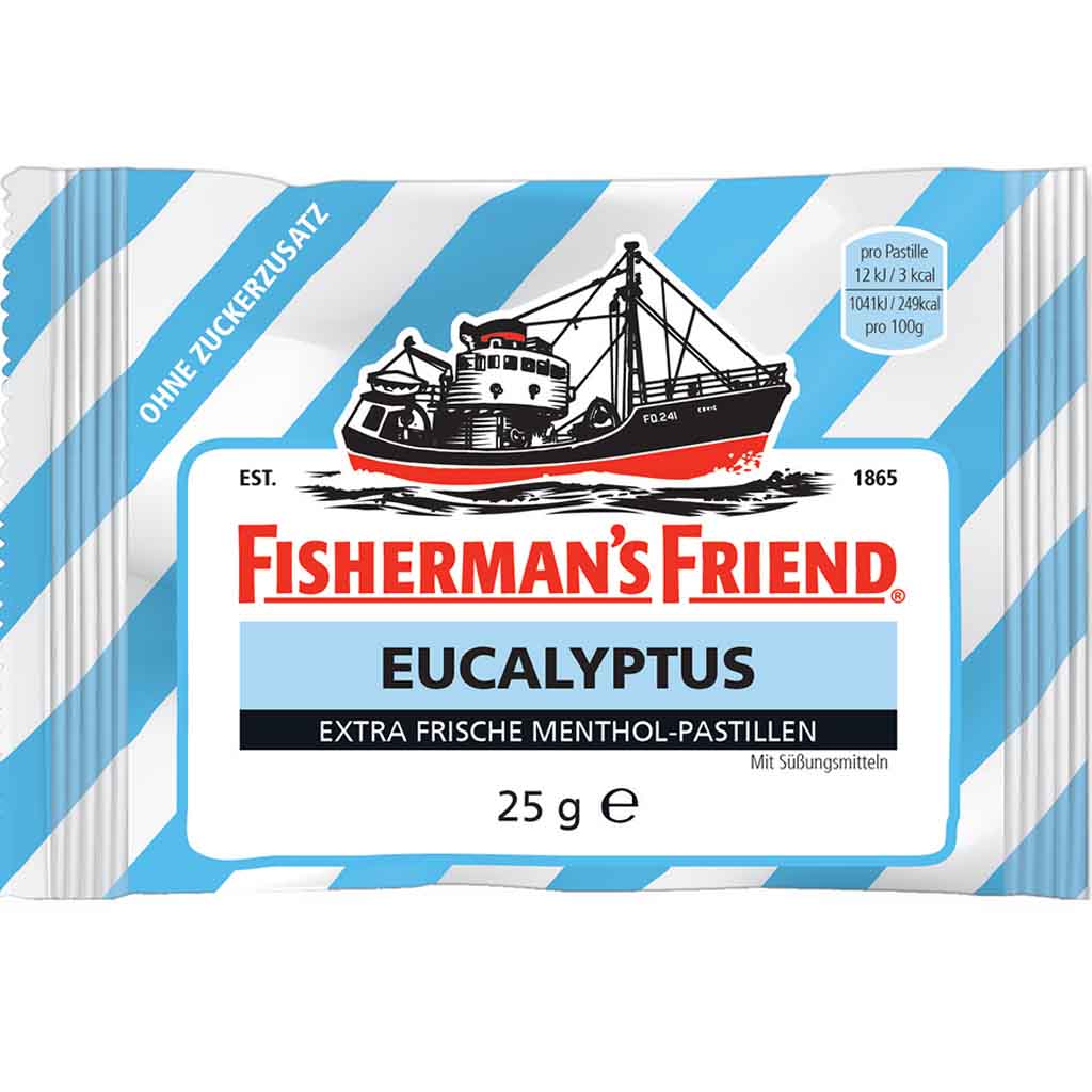 Fishermans Friend EUCALYPTUS ohne Zucker 24x 25g=600g MHD:30.12.27