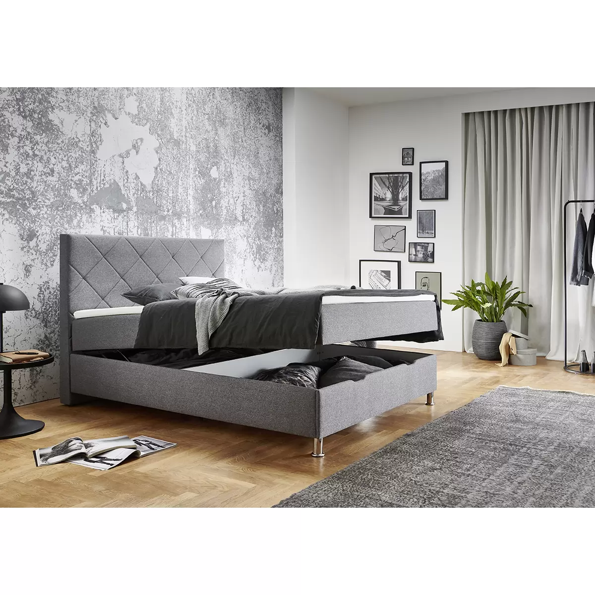 Boxbett Leo 140x200 Hellgrau
