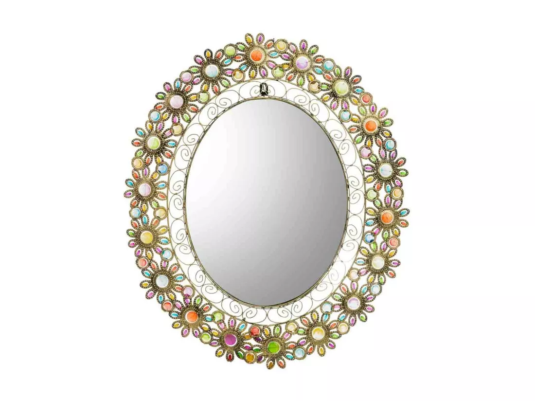 Miroir avec verre acrylique coloré