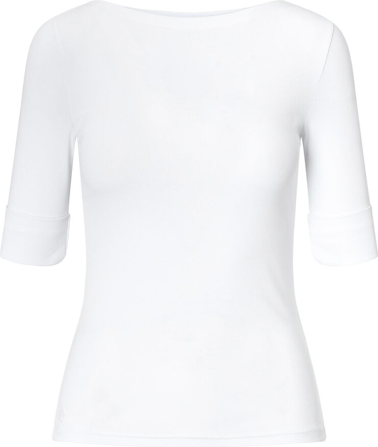 Lauren Ralph Lauren Cotton Boatneck Top Hvid